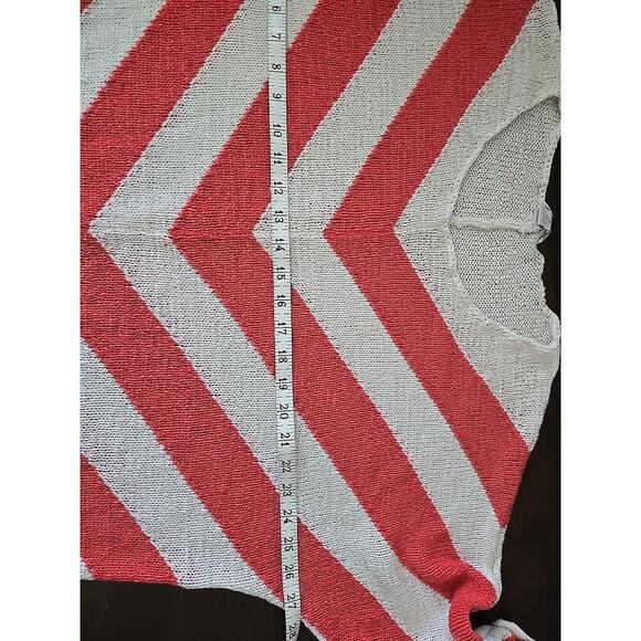 Chico’s Women’s Chevron Sweater Size 3/XL Button Sleeve 3/4 Beachy Summer Airy - Picture 4 of 7